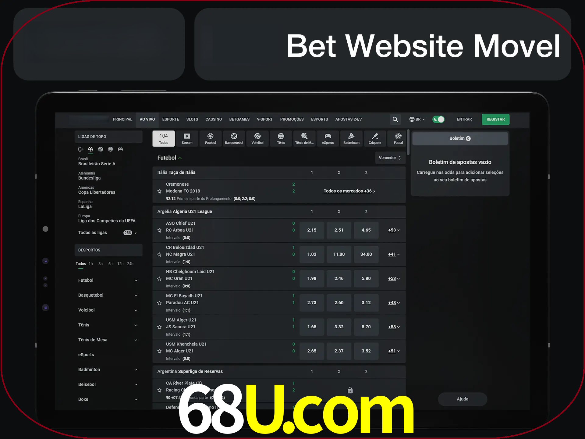 Use nosso website em qualquer dispositivo.